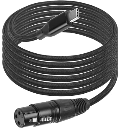 CERRXIAN 6.5FT XLR Buchse zu USB C Mikrofon Audiokabel, USB Typ-C zu XLR Buchse Mikrofonkabel Adapter für Audio-Aufnahme, dynamisches Mikrofon, Karaoke, Live Podcast