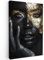 MuchoWow© Bilder 40x60 cm Wohnzimmer Deko Modern Wandbild Foto auf Leinwand Bild Schlafzimmer über Bett Room Decor Geschenke Frau - Gold - Porträt - Schwarz-Weiß - Luxus