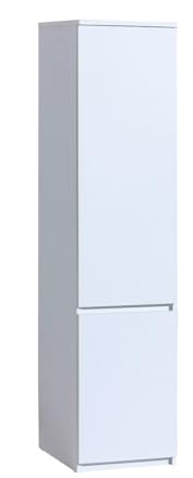 MINIO go for it - Kleiderschrank Schmal 45 cm Breit, Garderobenschrank mit 2 Türen und 1 Kleiderstange, Mehrzweckschrank, ARCCA Serie, Kleiderschrank Weiß - B:45cm x H:195cm x T:52cm