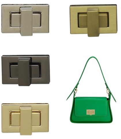 4Pcs Metal Purse Turn Lock, Twist Buckle for Bags | Rustproof alloy rectangular twist lock for shoulder bag DIY. Durable, reusable purse accessories.