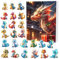 Drachen Adventskalender 2024, Acryl-Dinosaurier Weihnachtsbaumanhänger 24 Tage Weihnachts Countdown Kalender, Adventskalender, 2D Countdown Kalender Mit Acryl Drachen Anhänger Für Jugendliche
