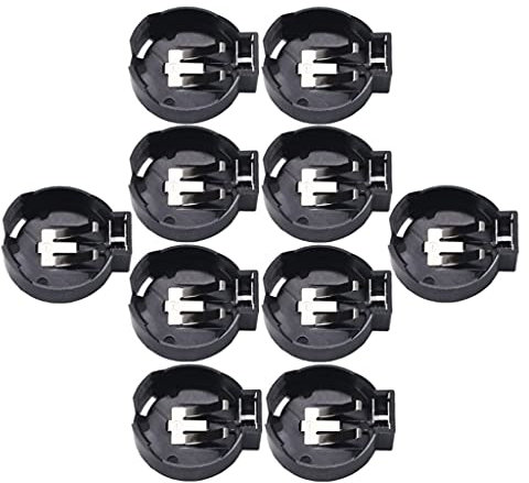 MHADBKH 10 PCS Black CR2477 Coin Cell Button Battery Socket Holder for 3V Button Battery