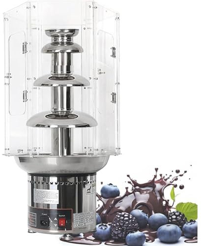 PLOTSAGE 4-7 Tier Sauce Melting Pot Large Fondue Set Cover, Chocolate Fountain Machine Cover, Wedding Chocolate Fountain Cover, Wedding Fountain Cover,Silver,7tiers