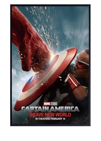 TESIOON Captain America: Brave New World Movie Poster Film #1 - Matte Wandposter Frameless Gift 15x22.8 inch(28cm x 43cm), Noframe