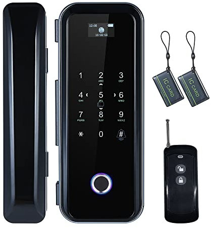 Door Lock, Smart Home Smart Glass Door Fingerprint Lock Home Use