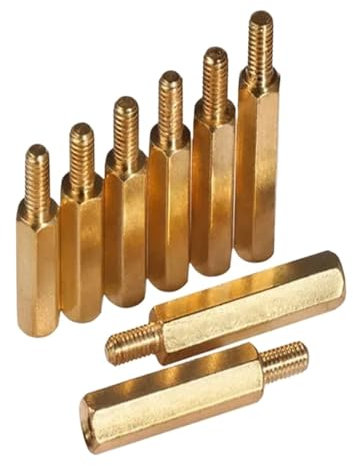 TULDYS 20 Piezas 50 Uds M2 * L + 3mm M2.5/M3/M4 * L + 6mm espaciado de latón Macho a Hembra Pilar roscado Placa Base Separador(M4x8 m-f 20pcs)