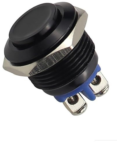 YingMengZhiGe 16mm Metall Taster 12V Drucktaster,Momentaner Druckschalter Wasserdicht,Selbstzurückstellend Schraubklemmen Hochkopf,Metall Drucktaster Schalter für Fahrzeuge und Haushalt