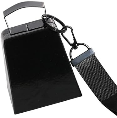 Lasting Cheer Kuhglocke, 10,2 cm, große Belastung, rostfreie Beschichtung, Sportspiel, Aktivität, Jubelzubehör mit sicherem Handgelenkseil, Anfeuerglocken mit Gurt
