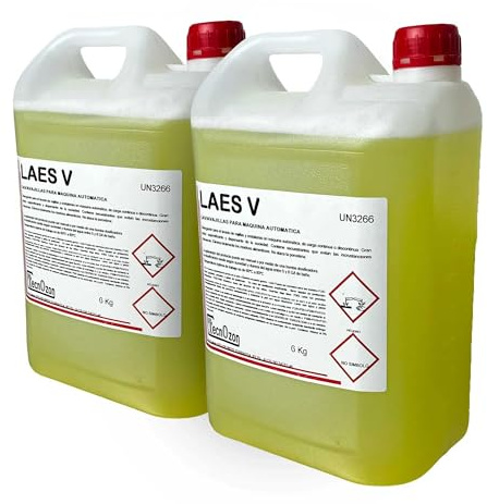 MBH - Lot de 2 bidons de détergent professionnel de 6 litres LAES-V pour lave-vaisselle automatique industriel de restaurant, cuisine professionnelle et matériel CHR.