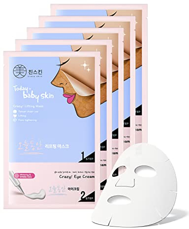CRAZY SKIN Aus Korea - Heute ist Baby Skin V Lifting Mask Blatt mit Augencreme (5 Blatt) Peel-off