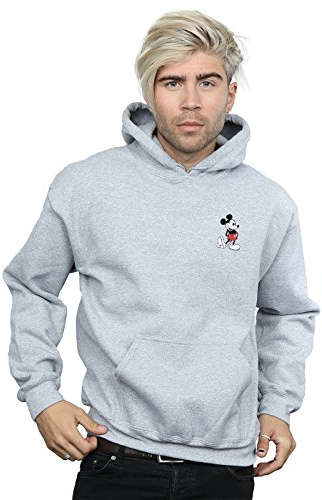 Disney Men's Mickey Mouse Kickin Retro Chest Hoodie