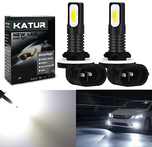 KATUR 2400 lumens extrêmement Lumineux dernières Ampoules de Brouillard 3570 Chipets 881 LED Uniquement pour la lumière diurne DRL ou Feux de Brouillard, Blanc xénon (Blanc 881)