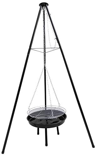 Woodside Adjustable Garden Tripod Barbecue Cooking Grill Portable BBQ Fire Pit