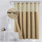 Barossa Design Tenda da doccia in misto cotone a nido d'ape con fodera in tessuto a scatto, per spa di lusso, finestra superiore in rete, lavabile in lavatrice, lino, 180 x 183 cm