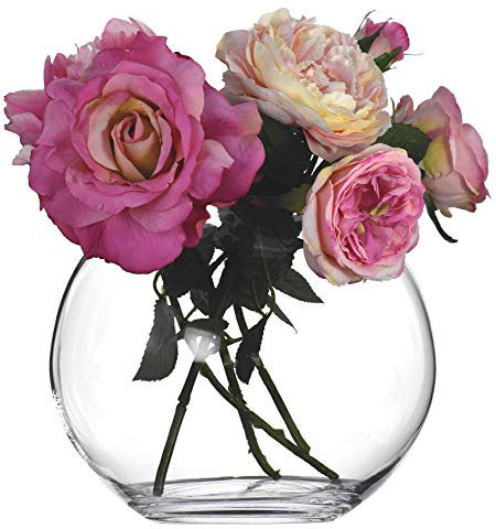 SOLAVIA Big Clear Glass Centrepiece Fish Bowl Sphere Vase H19cm Container Collection 2 L, Housewarming Gift Mother's Day