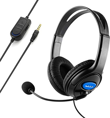 Headset PC Gaming Headset mit Rauschunterdrückung Mikrofon Over-Ear-Kopfhörer mit Spiel- und Chat-Lautstärkeregler für PC/Playstation 4/Xbox One