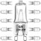 EKSAVE Ampoule halogène G9 25W 230V Ampoules de remplacement à base à 2 broches, intensité variable, blanc chaud (paquet de 10)[Classe énergétique C]