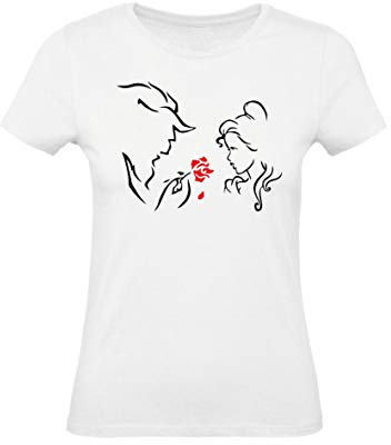 T-Shirt Donna Cotone Basic Super vestibilità Top qualità - La B. e la Bestia - Divertente Humor Made in Italy (Bianco, L)