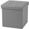 La Maison Foldaway Ottoman Storage Blanket Toy Box Stool Faux Leather Silver Grey 38x38cm