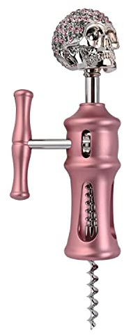 Walking Sticks Tiatappi Décapsuleur Swarovski Argent 925 Décoré élégant de luxe Rose bouteille de vin Décapsuleur raffiné Style Crâne Swarovski Argent