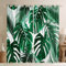 Loussiesd Palmblatt Drucken Vorhänge Tropische grüne Blätter Blickdichte Vorhänge Sommer Pflanzen Polyester Naturthema Weiß Grün Fenstervorhang 245x140cm für Kinder Erwachsene Jugendliche