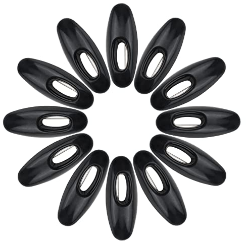 WANDIC Hijab-Nadeln, 50 Stück, Schwarze Sicherheitsnadeln, Hijab-Sari-Nadeln, Kunststoffabdeckung, Sicherheitsnadeln für Sicherheitsverriegelung, Erwachsenenkleidung, Windeln, Schal (ovale Form)