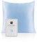Taie d'oreiller en Soie Naturelle, hypoallergénique, 22 mm, 100% Soie, 600 Fils, avec Fermeture éclair dissimulée (65x65cm, Light Blue)
