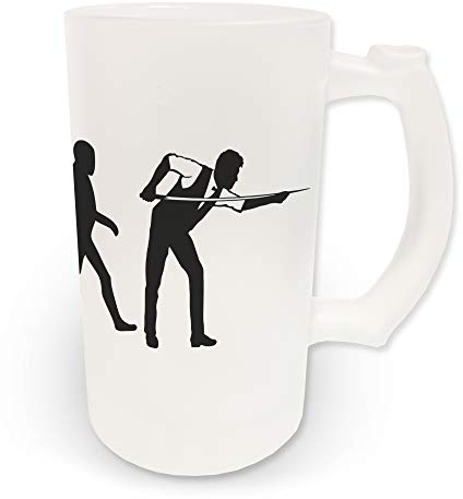 16oz Evolution of a Snooker Player Novelty Frosted Glass Beer Stein