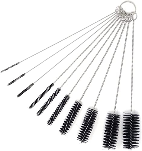 LATRAT Nylon Reinigungsbürste Set, 10 Stück Flasche Milchschlauchbürste Schlauchbürste Set für Reagenzgläser Reinigen Teekanne Düse Trinken Strohhalme
