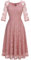 Dressystar Damen V-Ausschnitt Kurz Brautjungfer Kleid Festlich Party Floral Cocktailkleid Ballkleid Blush XXL