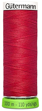 Gutermann 723860 365 Sew All 100% recycled Polyester Thread 100mtr, True Red, One Size
