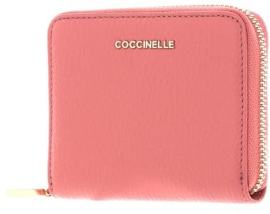 Coccinelle Leder Geldbörse Metallic Soft Leather Zip Around Wallet Camelia rosa