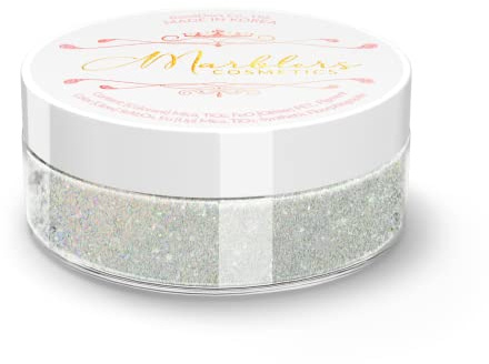MARBLERS Cosmetic Grade Glittery Mica Powder [Moonlight] 0.14oz (4g) | Glica | Non-Toxic | Vegan | Cruelty-Free | Eyeshadow, Nail Polish, Nail Art | Festival, Rave & Party Makeup | Body & Face