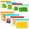 Joyoldelf Lot de 8 Sac Congelation Zip - Sac Congelation Alimentaire Reutilisable, Sacs de CongéLation en Silicone Sans BPA, Sacs de Rangement PEVA Pour Sandwich, LéGumes, Lait, Viandes