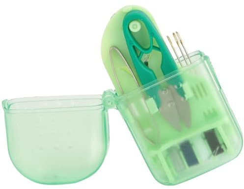 Näh-Kits, kleine Näh-Kit Reise Näh-Kit Mini Näh-Kit Box mit Aufbewahrungsbox Näh-Schere Faden Pinzette Nähnadeln Nadel und Faden Kit Kunststoff Näh-Box Notfall Nähbox (grün)