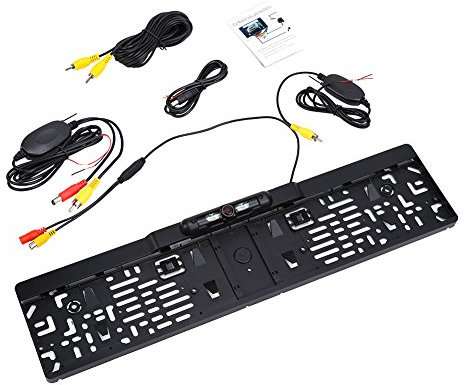 Rückfahrkamera Nummernschild, IP68 Wasserdichtes Kfz Kennzeichenhalter, Nachtsicht Kennzeichen Halter mit 170° IR Farb HD Rückfahrkamera Kennzeichen Halter Einparkhilfe