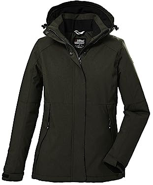 killtec Damen Funktionsjacke/Outdoorjacke mit abzippbarer Kapuze KOW 37 WMN JCKT, dunkeloliv, 44, 39702-000