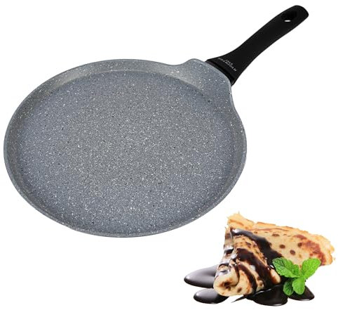 KARL HAUSMANN Crepe Pfanne Induktion - Ø 28 cm - Antihaft Pfannkuchenpfanne mit Granit Beschichtung - Palatschinken Pfanne - Crepes Pfanne - Pancake Pan - Omlettenpfanne - Pancake Maker