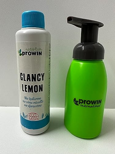 proWIN GLANCY LEMON 250ml Öko Spülcreme + Schaumspender grün