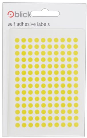 Blick Etiketten, gelb, selbstklebende Aufkleber, Farbpunkt, Kreise, 5 mm, 980 Etiketten, für Zuhause, Büro, Familie, Schule, Urlaubskalender, Organisation, Planer, Belohnungstabelle, Farbcodierung