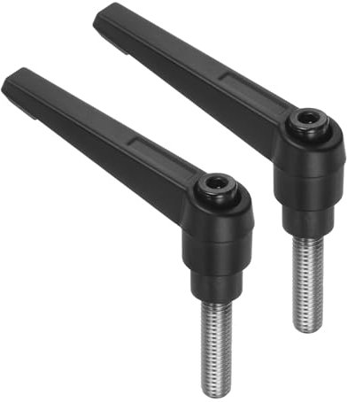 QUARKZMAN 2 Stück Klemmhebel Griff M8 x 25mm Außengewinde Schraube Edelstahl 304 mit Zinklegierung Verstellbare Handgriff Spannhebel für Werkzeugmaschinen Schweißgeräte Druckgeräte, Schwarz