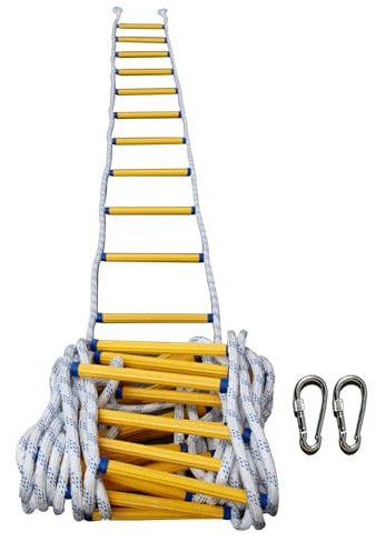 KV-OOGG Evakuierungsleitern, feuerbeständige Rettungsleiter, Notfall-Feuerleiter 3 m–50 m (9,8–164 Fuß) for Fenster und Balkone for den schnellen Einsatz im Brandfall(20m(65.6ft))
