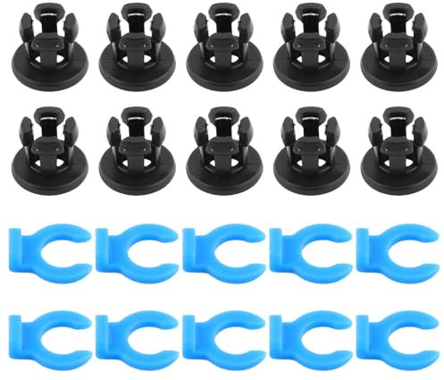 Jaeskeclip Bowdenrohr-Kupplung, Schnellverbindung, Bowden-Spannzange, für professionelle 3D-Drucker, Außendurchmesser 4 mm, Schwarz + Blau, 10 Sets