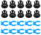 Jaeskeclip Bowdenrohr-Kupplung, Schnellverbindung, Bowden-Spannzange, für professionelle 3D-Drucker, Außendurchmesser 4 mm, Schwarz + Blau, 10 Sets