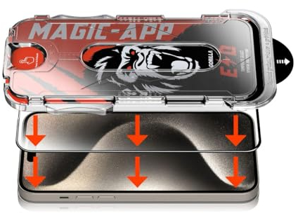 PacksAus Magic-App, 2 Stück, Panzer Schutz Glas für iPhone 15 Pro Max, Frei von Kratzern, 9H Härte, HD Displayschutzfolie, 0.33mm Ultra-klar, Ultrabeständig (iPhone 15 Pro Max)