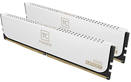 TEAMGROUP T-Create Expert Overclocking 10L CL32 DDR5 48GB Kit (2 x 24GB) 6400MHz (PC5-51200) Intel XMP 3.0 & AMD Expo Compatible M-DIE Desktop Memory Module Ram White - CTCWD548G6400HC32ADC01