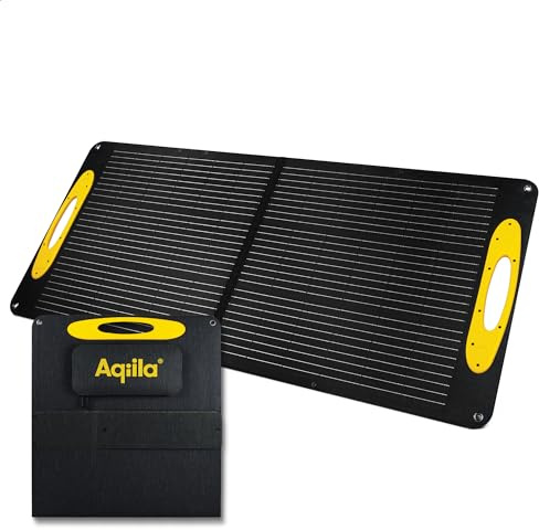 Aqiila 100W Solarpanel faltbar für tragbare Stromerzeuger, direktes Laden über USB, tragbares Solarmodul mit MPPT-Technologie, monokristallin, faltbares Solarpanel für Camping, Wohnmobil, Angeln etc.