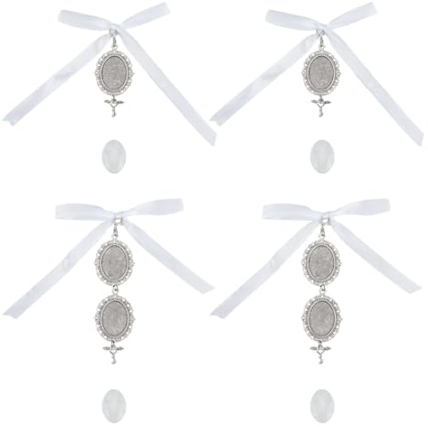 GOMAKERER Hochzeitsstrauß-Anhänger-Set Zum Aufhängen, 8 Sets Brautstrauß-Charms Erinnerungs-Schleifen-Charm Spitzen-Oval-Engel-Charm Erinnerungsfoto-Charm Du Bist Immer In Meinem Herzen Für Party