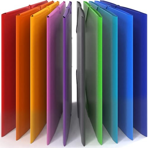 ACROPAQ - 10 x Elastische Dokumententasche A4, Sammelmappe - Bis zu 200 Seiten, Ausziehbarer Rücken, Elastischer Verschluss - Dokumentenmappe, Archivbox, Heftbox, Zeichenmappe