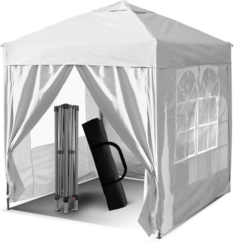 3x3m Pop Up Gazebo, Gazebo with Removable Sidewalls, Sturdy Frame, Weather-Resistant Protection, Ideal for Outdoor Events, Parties, and Markets (white)